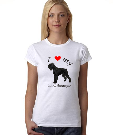 Dogs - I Heart My Giant Shnauzer on Womans Shirt